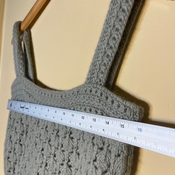 Cashmere Crochet Knit Tank midi Top Grey - Picture 11 of 11
